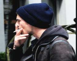 Theo James smoking